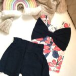 تاپ و شلوارک پاپیون بهار