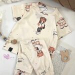 ست بلوز و شلوار آستین کوتاه خرس سلفی