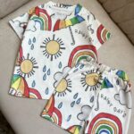 ست تیشرت و شلوارک رنگین کمان