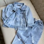 ست کت و شلوار جین زاپدار