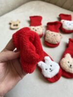 جوراب حوله ای بلند قرمز - تصویر 2