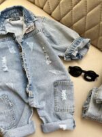 سرهمی جین دو جیب پاییزه - تصویر 4