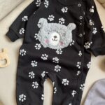 سرهمی مشکی طوسی تدی پنجه‌دار