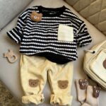 ست بلوز و شلوار تدی کبریتی