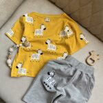 ست بلوز و شلوارک زبرا