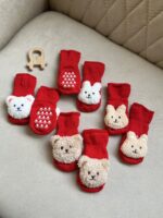 جوراب حوله ای بلند قرمز