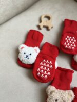 جوراب حوله ای بلند قرمز - تصویر 3