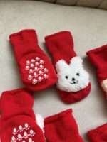 جوراب حوله ای بلند قرمز - تصویر 6