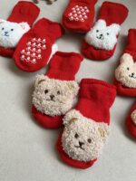 جوراب حوله ای بلند قرمز - تصویر 4