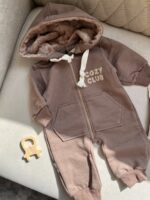 سرهمی دورس قهوه‌ای کلاهدار cozy club - تصویر 4