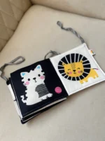 کتاب پارچه‌ای دور تختی فیل-سیاه و سفید - تصویر 4